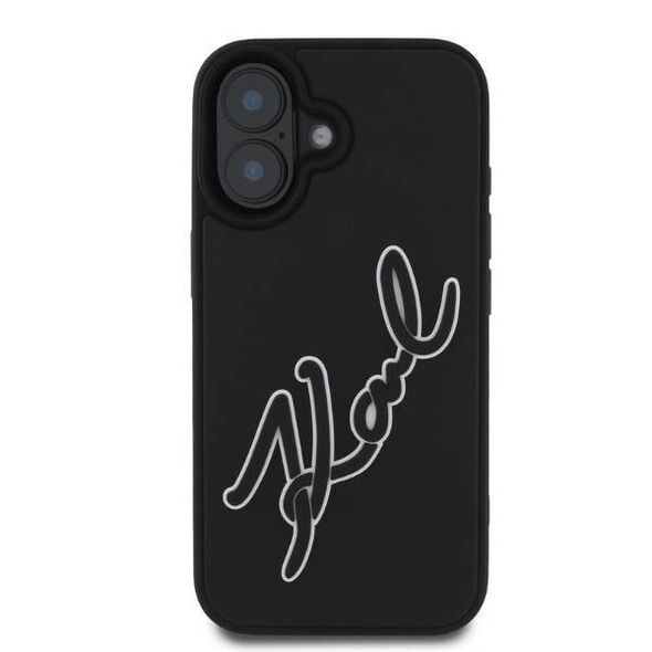 Original Case IPHONE 16 Karl Lagerfeld Hardcase 3D Rubber Signature (KLHCP16S3DRKSDLK) black 3666339319922