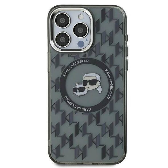 Original Case IPHONE 15 PRO Karl Lagerfeld IML Monogram Karl&Choupette Head MagSafe (KLHMP15LHMCKMHK) black 3666339284909