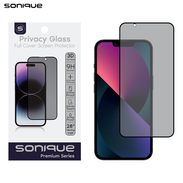 Privacy Glass Sonique Premium Series HD Full Cover 9H Apple iPhone 13 Mini Μαύρο 5210312048149