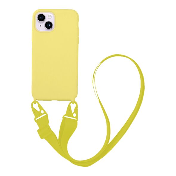 Θήκη Σιλικόνης με Strap CarryHang Sonique Apple iPhone 14 Κίτρινο 5201101791308