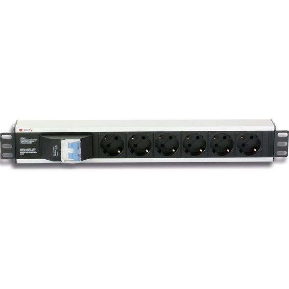 Techly Listwa zasilająca PDU 19" 1.5U 6x Schuko 3m (I-CASE STRIP-16SH)