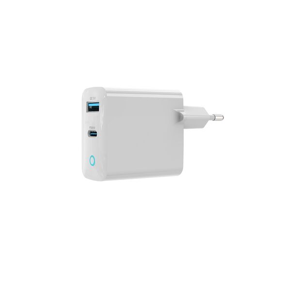 Devia wall charger Extreme PD 65W 1x USB-C 1x USB white 6938595362743