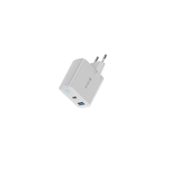 Devia wall charger Extreme PD 65W 1x USB-C 1x USB white 6938595362743