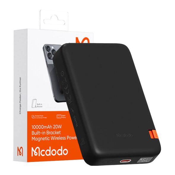 Mcdodo Mcdodo Magnetic Wireless Power Bank with phone Stand MC-5101 10000mAh, 20W (black) 066812  MC-5101 έως και 12 άτοκες δόσεις 6921002651011