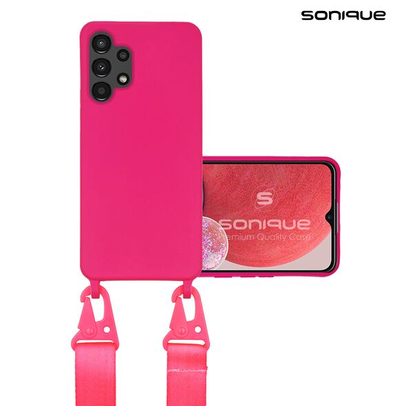 Θήκη Σιλικόνης με Strap CarryHang Sonique Samsung Galaxy A13 4G Φουξ 5201101786144