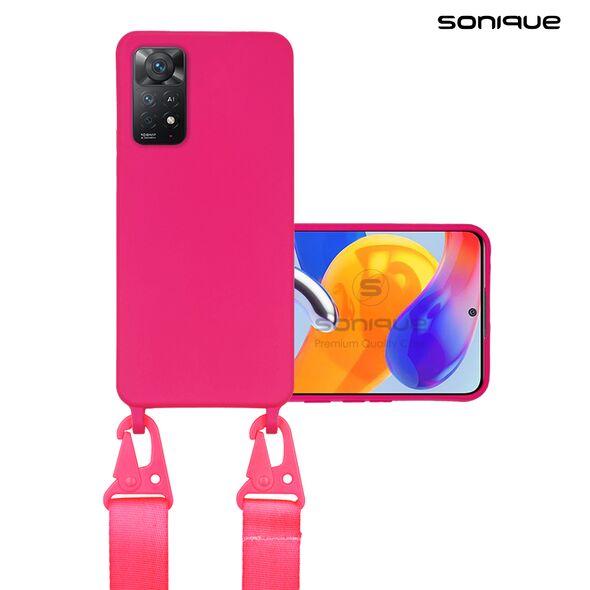 Θήκη Σιλικόνης με Strap CarryHang Sonique Xiaomi Redmi Note 11 Pro 4G/5G / Redmi Note 12 Pro 4G Φουξ 5201101784102