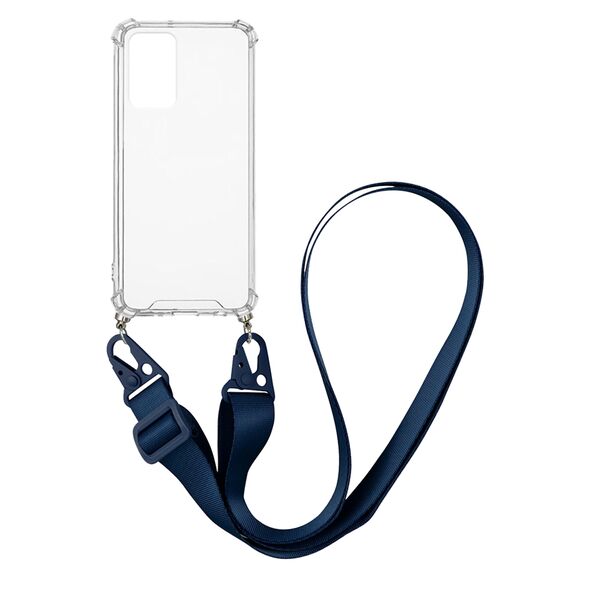 Θήκη Σιλικόνης με Strap Sonique Armor Clear Xiaomi Redmi Note 10 Pro Μπλε Σκούρο 5201101821968