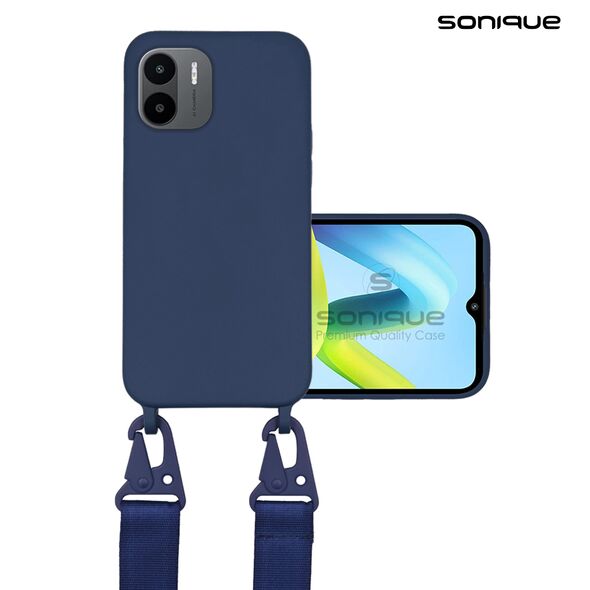 Θήκη Σιλικόνης με Strap CarryHang Sonique Xiaomi Redmi A1 / Redmi A2 Μπλε Σκούρο 5201101929190