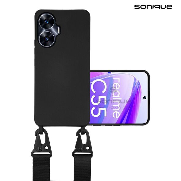 Θήκη Σιλικόνης με Strap CarryHang Sonique Realme C55 Μαύρο 5201101984601