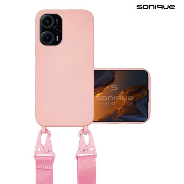 Θήκη Σιλικόνης με Strap CarryHang Sonique Xiaomi Poco F5 5G Ροζ 5201101988821