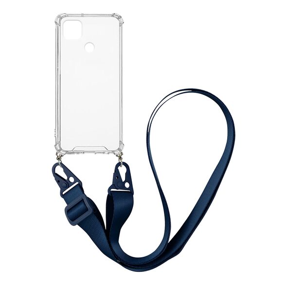 Θήκη Σιλικόνης με Strap Sonique Armor Clear Realme C21Y / Realme C25Y Μπλε Σκούρο 5201101819163