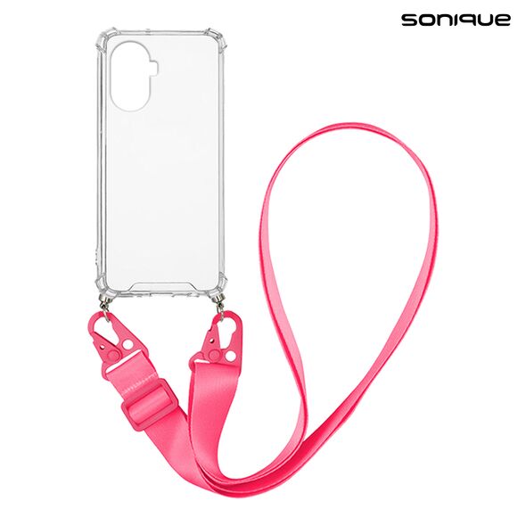 Θήκη Σιλικόνης με Strap Sonique Armor Clear Huawei Nova Y70 Φουξ 5201101900182