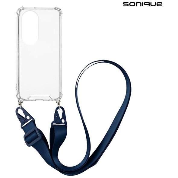 Θήκη Σιλικόνης με Strap Sonique Armor Clear Huawei P50 Pro Μπλε Σκούρο 5201101933937