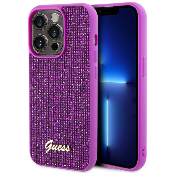 Guess Case for iPhone 15 Pro - Disco Metal Script (GUHCP15LPMSDGSF) - Fuchsia 3666339173739 έως 12 άτοκες Δόσεις