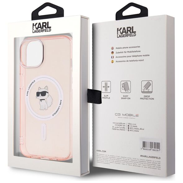 Karl Lagerfeld Case for iPhone 15 / iPhone 14 / iPhone 13 - Karl Lagerfeld IML MagSafe (KLHMPMP14SHFHFCCNOP) - Pink Choupette 3666339162474 έως 12 άτοκες Δόσεις