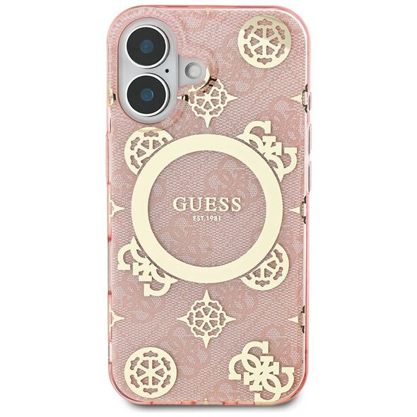 Guess Case for iPhone 16 - Guess IML Peony On 4G Background MagSafe (GUHMP16SH4PYEEP) - Pink 3666339300357 έως 12 άτοκες Δόσεις