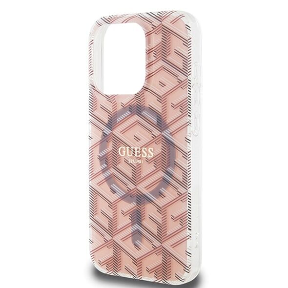 Guess Case for iPhone 15 Pro Max - Guess IML GCube MagSafe (GUHMP15XHGCUSTGP) - Pink 3666339222017 έως 12 άτοκες Δόσεις