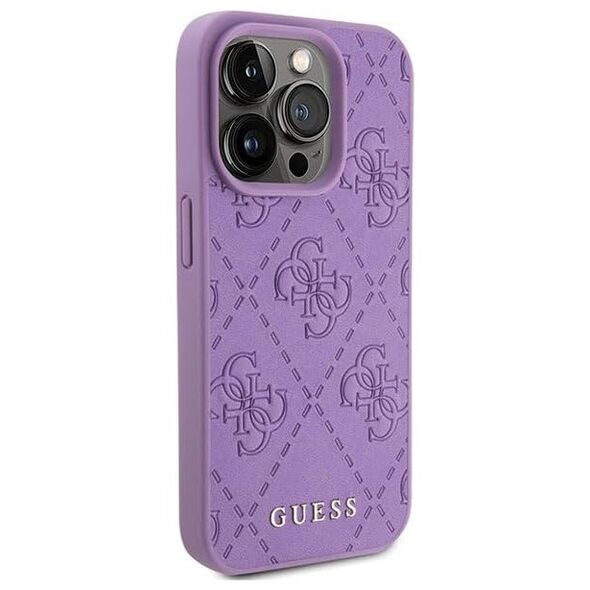 Guess Case for iPhone 15 Pro - Guess Leather 4G Stamped (GUHCP15LP4EPMU) - Light Purple 3666339150464 έως 12 άτοκες Δόσεις