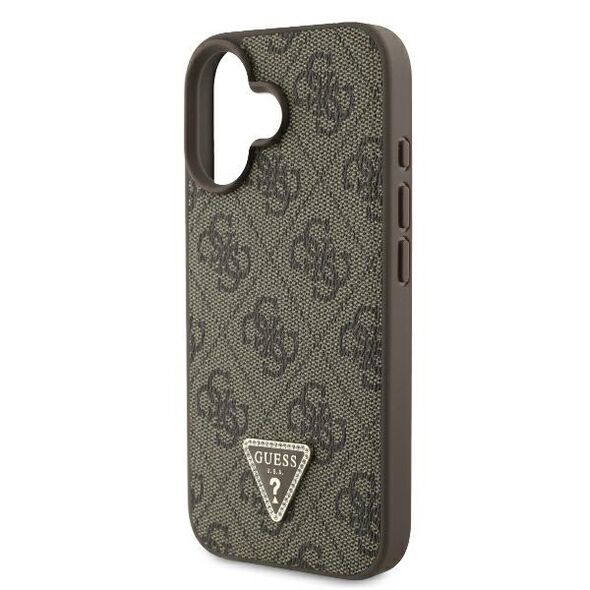 Guess Pouch for iPhone 16 - Guess Leather 4G Triangle Strass Triangle (GUHCP16SP4TDPW) - Brown 3666339327408 έως 12 άτοκες Δόσεις