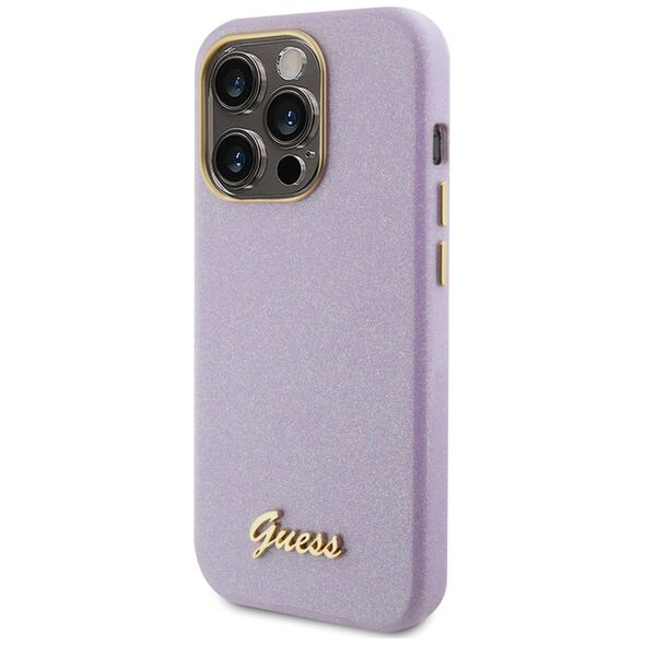 Guess Case for iPhone 15 Pro - Guess Glitter Glossy Glossy Script (GUHCP15LPGMCSL) - Light Purple 3666339155360 έως 12 άτοκες Δόσεις