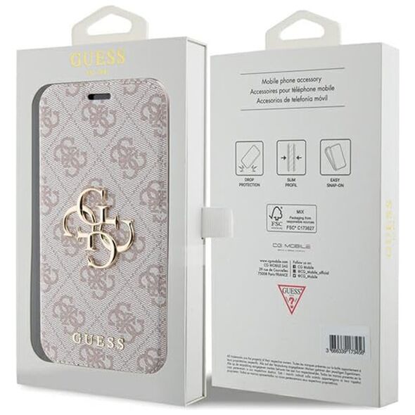 Guess Case for iPhone 15 Pro - Guess Book 4G (GUBKP15L4GMGPI) - Pink 3666339194529 έως 12 άτοκες Δόσεις