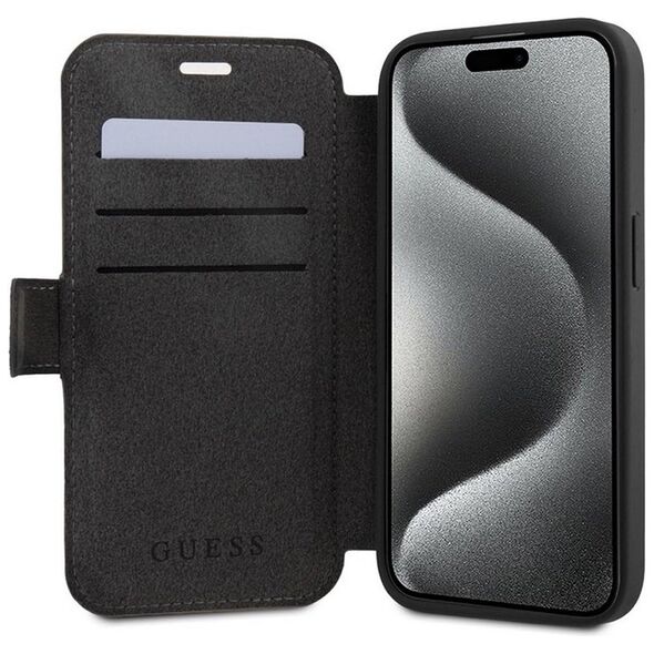 Guess Case for iPhone 15 / iPhone 14 / iPhone 13 - Guess Book 4G (GUBKP15S4GMGGR) - Grey 3666339194383 έως 12 άτοκες Δόσεις