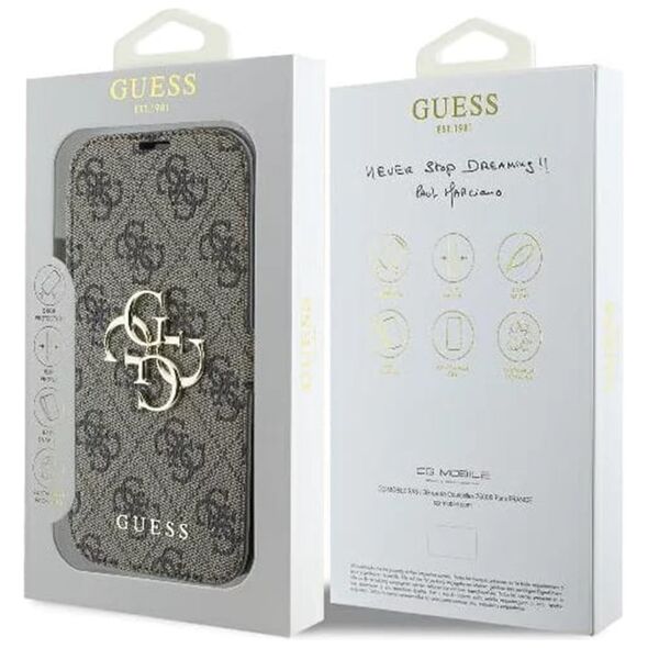 Guess Pouch for iPhone 16 Pro - Guess Book 4G (GUBKP16L4GMGBR) - Brown 3666339346188 έως 12 άτοκες Δόσεις