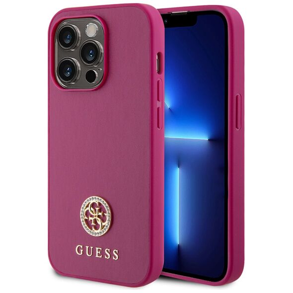 Guess Case for iPhone 15 Pro - Rhinestone Metal Logo (GUHCP15LPS4DGPP) - Pink 3666339150884 έως 12 άτοκες Δόσεις