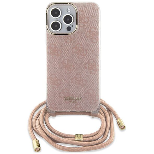 Guess Case for iPhone 15 Pro Max - Guess Crossbody Cord 4G Print (GUHCP15XHCHC4SEP) - Pink 3666339148379 έως 12 άτοκες Δόσεις