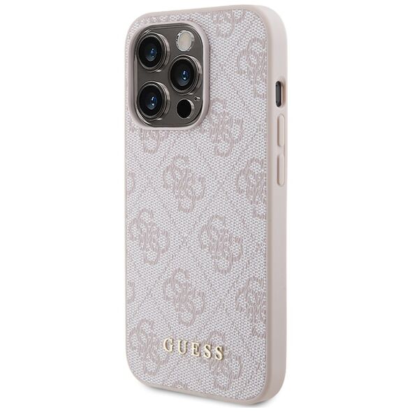 Guess Case for iPhone 15 Pro - Guess Hardcase 4G Metal Gold Gold Logo (GUHCP15LG4GFPI) - Pink 3666339171803 έως 12 άτοκες Δόσεις