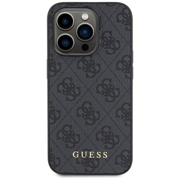 Guess Case for iPhone 15 Pro - Guess Hardcase 4G Metal Gold Logo (GUHCP15LG4GFGR) - Grey 3666339171766 έως 12 άτοκες Δόσεις