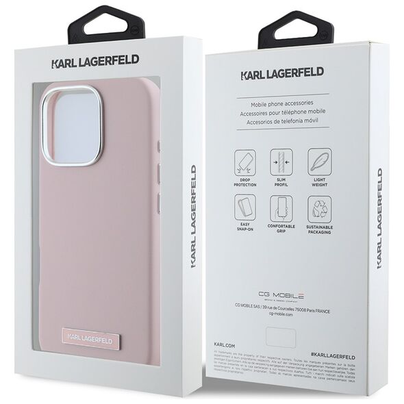 Karl Lagerfeld IPhone 16 Pro Max Case - Karl Lagerfeld Leather MagSafe (KLHMP16XPGPGMSRPP) - Pink FW Metal Plate 3666339319038 έως 12 άτοκες Δόσεις