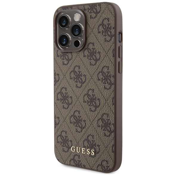 Guess Case for iPhone 15 Pro Max - Guess Hardcase 4G Metal Gold Logo (GUHCP15XG4GFBR) - Brown 3666339171735 έως 12 άτοκες Δόσεις