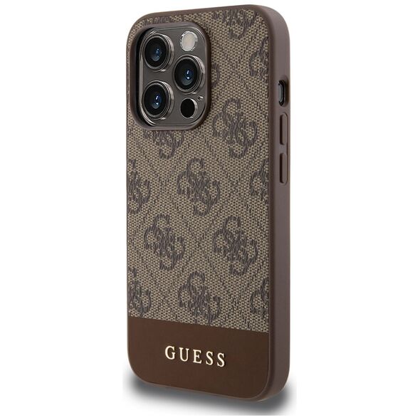 Guess Case for iPhone 15 Pro - Guess Hardcase 4G Stripe Collection (GUHCP15LG4GLBR) - Brown 3666339196233 έως 12 άτοκες Δόσεις