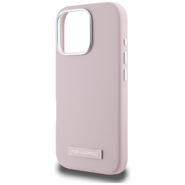 Karl Lagerfeld IPhone 16 Pro Case - Karl Lagerfeld Leather MagSafe (KLHMP16LPGMSRPP) - Pink FW Metal Plate 3666339319021 έως 12 άτοκες Δόσεις