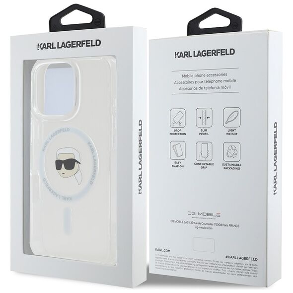 Karl Lagerfeld Case for iPhone 16 Pro - Karl Lagerfeld IML MagSafe (KLHMP16LHLHLSKIH) - White Karl`s Head 3666339318062 έως 12 άτοκες Δόσεις