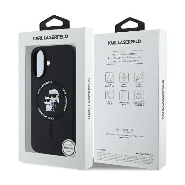 Karl Lagerfeld Case for iPhone 16 Plus - Karl Lagerfeld Silicone Ring MagSafe (KLHMP16MSCMKKCRHK) - Karl&Choupette 3666339318659 έως 12 άτοκες Δόσεις