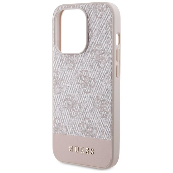 Guess Case for iPhone 15 Pro Max - Guess Hardcase 4G Stripe Collection (GUHCP15XG4GLPI) - Pink 3666339203436 έως 12 άτοκες Δόσεις