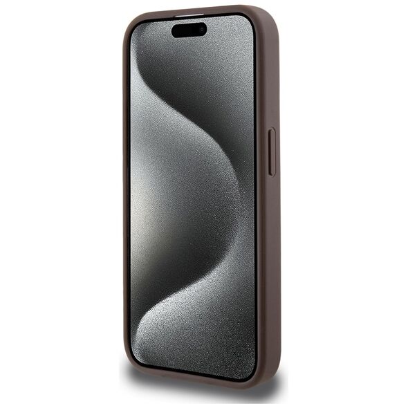 Guess Case for iPhone 15 Pro Max - Guess Hardcase 4G Stripe Collection (GUHCP15XG4GLBR) - Brown 3666339196240 έως 12 άτοκες Δόσεις