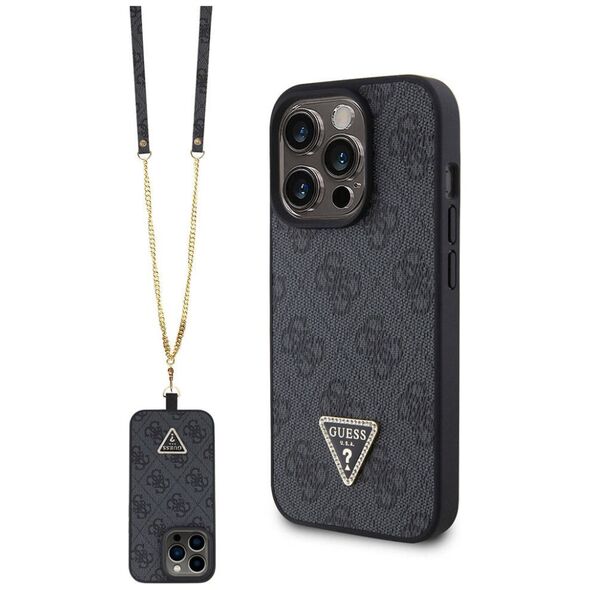 Guess Case for iPhone 15 Pro Max - Guess Crossbody 4G Metal Logo (GUHCP15XP4TDSCPK) - Black 3666339146832 έως 12 άτοκες Δόσεις