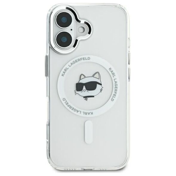 Karl Lagerfeld Case for iPhone 16 Plus - Karl Lagerfeld IML MagSafe (KLHMP16MHLSCHH) - White Metal Choupette`s Head 3666339318093 έως 12 άτοκες Δόσεις