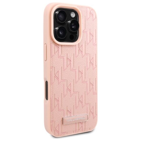 Karl Lagerfeld IPhone 16 Pro Case - Karl Lagerfeld Leather MagSafe (KLHMP16LPKHPORPP) - Pink Hot Stamp 3666339318628 έως 12 άτοκες Δόσεις