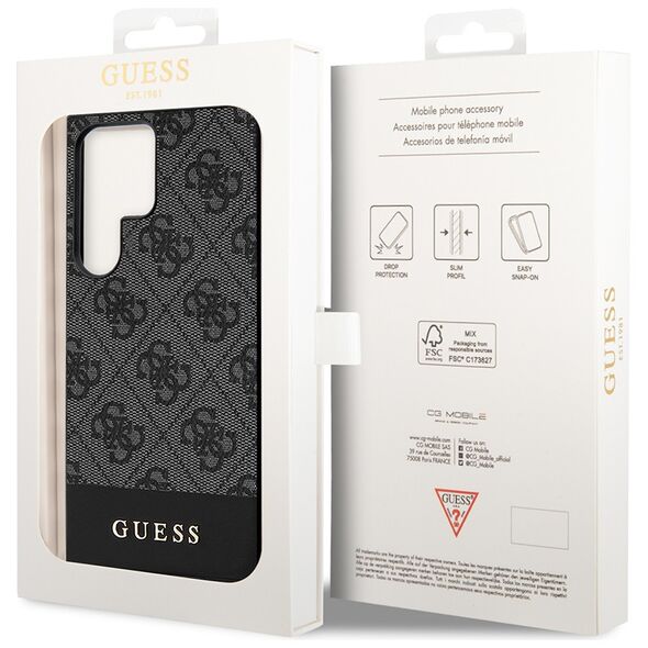 Guess Case for Samsung Galaxy S24 Ultra - Guess Hardcase 4G Stripe Collection (GUHCS24LG4GLGR) - Black 3666339241148 έως 12 άτοκες Δόσεις