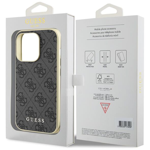 Guess Case for iPhone 15 Pro Max - Guess Hardcase 4G Charms Collection (GUHCP15XGF4GGR) - Grey 3666339171698 έως 12 άτοκες Δόσεις