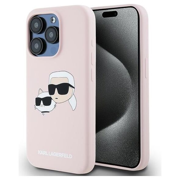 Karl Lagerfeld Case for iPhone 15 Pro Max - Karl Lagerfeld Silicone MagSafe (KLHMP15XSKCHPPLP) - Pink Karl&Choupette 3666339256876 έως 12 άτοκες Δόσεις