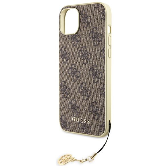 Guess Case for iPhone 15 / iPhone 14 / iPhone 13 - Guess Hardcase 4G Charms Collection (GUHCP15SGF4GBR) - Brown 3666339171629 έως 12 άτοκες Δόσεις