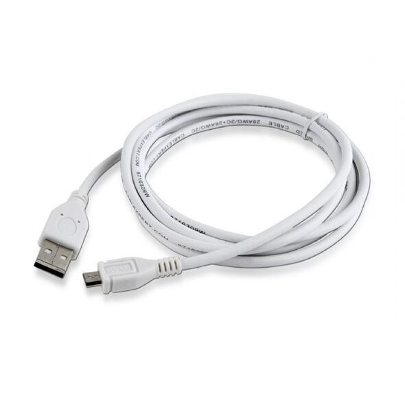 Kabel USB Gembird USB-A - microUSB 1.8 m Biały (CCP-mUSB2-AMBM-6-W)