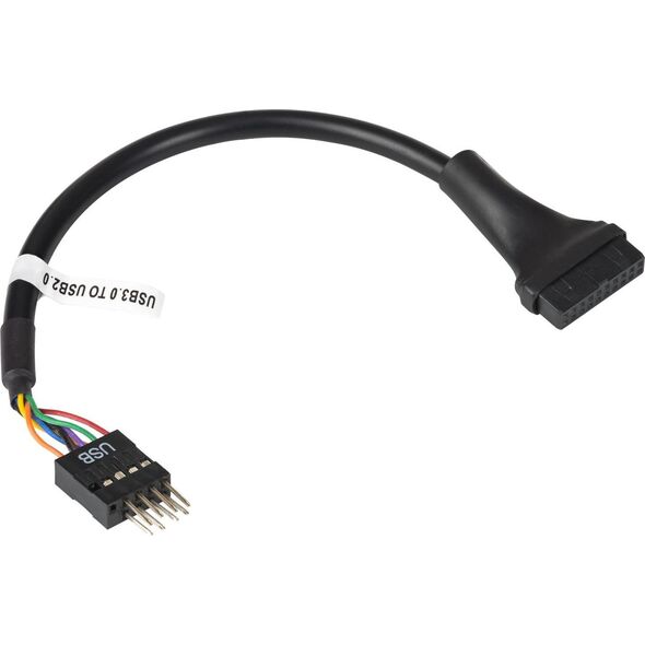 Akyga USB 19 pin - USB 9 pin, 0.2m, Czarny (AK-CA-75)