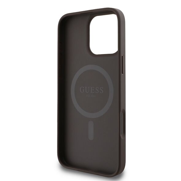 Guess Case for iPhone 16 Pro - Guess Hardcase 4G Printed Stripes MagSafe (GUHMP16LP4RPSW) - Brown 3666339342142 έως 12 άτοκες Δόσεις