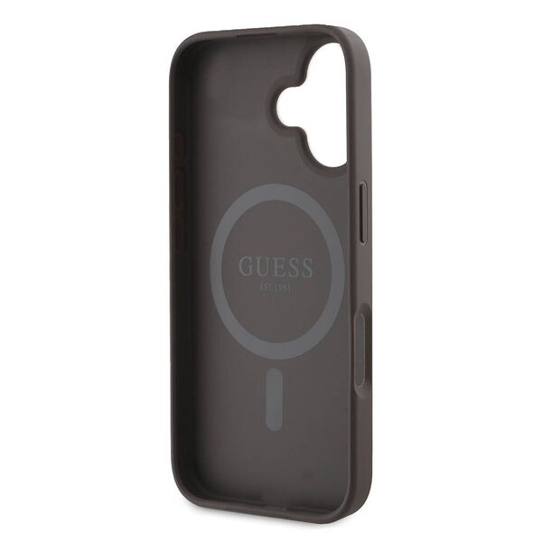 Guess Case for iPhone 16 Plus - Guess Hardcase 4G Printed Stripes MagSafe (GUHMP16MP4RPSW) - Brown 3666339342135 έως 12 άτοκες Δόσεις